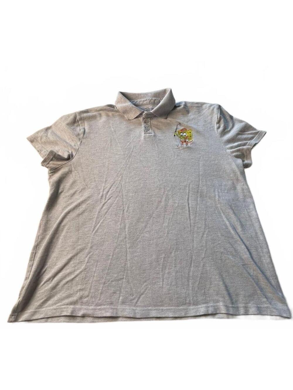 Nickelodeon SpongeBob SquarePants Golf Polo Shirt XXL Gray